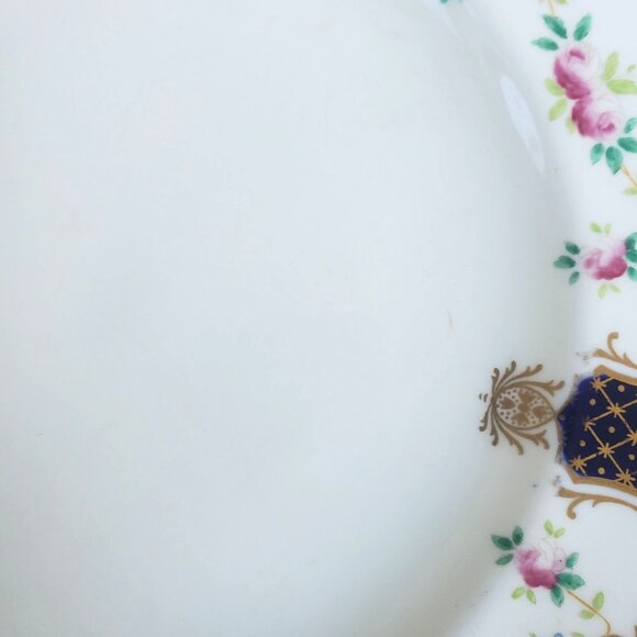 Antique Wedgwood Plates Richard Briggs 2 Hand Painted Cobalt Blue Floral Gilt - Picture 13 of 14
